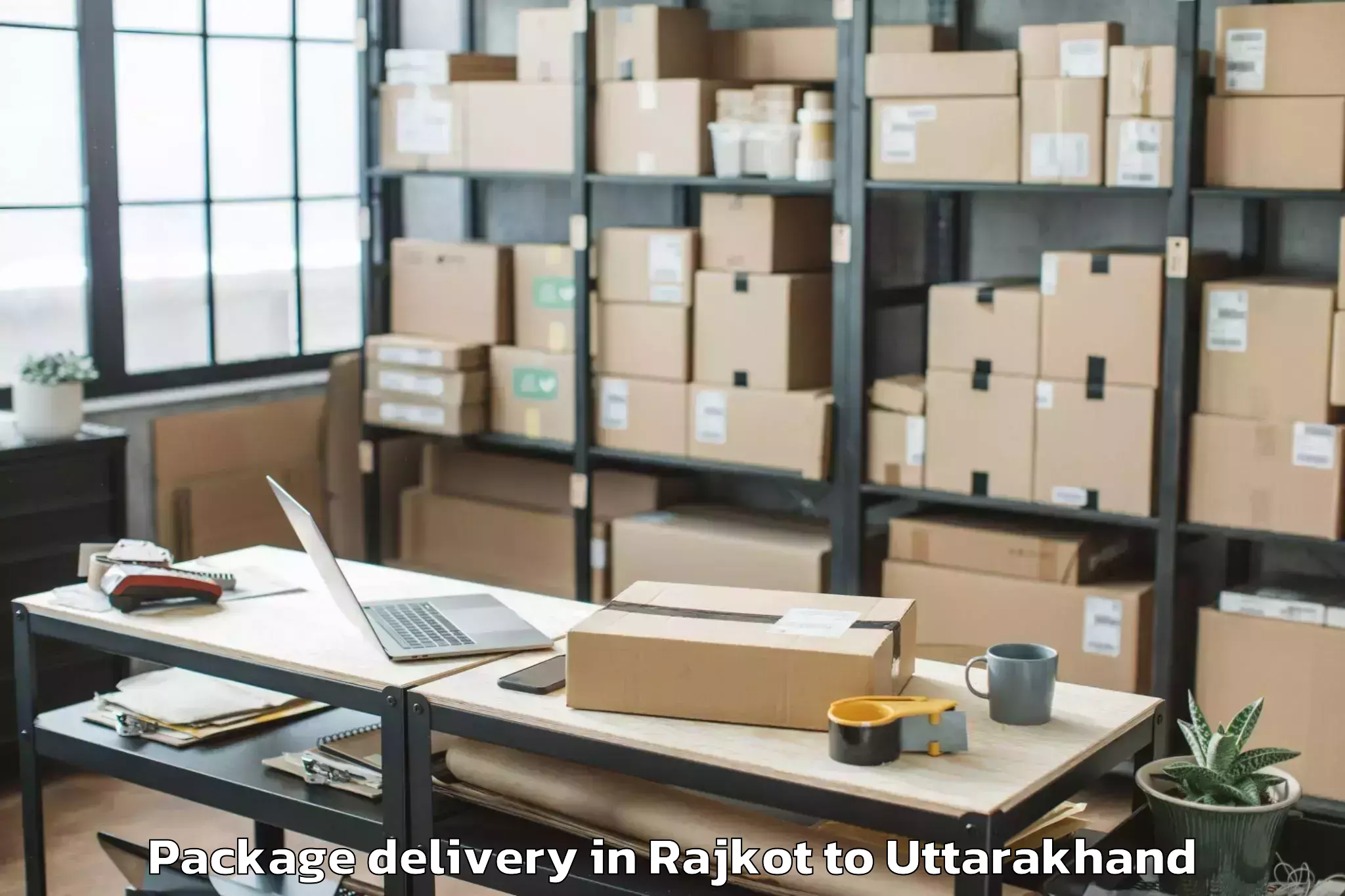 Trusted Rajkot to Ghansali Package Delivery